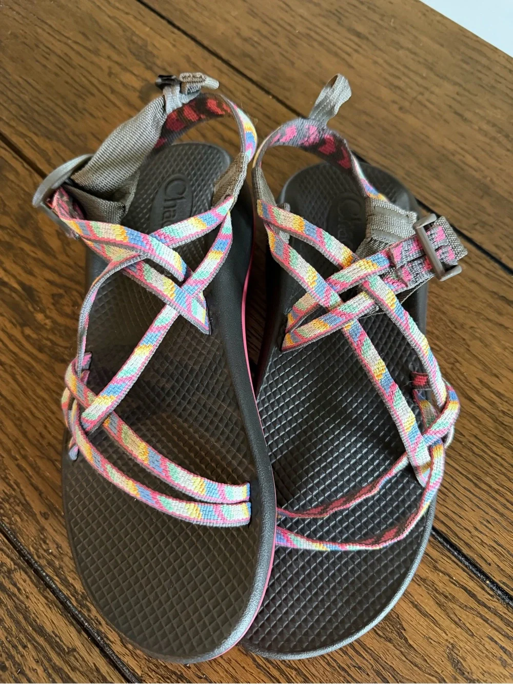 Chacos Youth‎ Size 6 Sandals Blue and Pink Water Shoes Strappy Boho